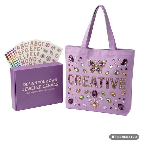 Bastel-Set „Design your own jeweled canvas" als Beispielgeschenk aus der Schatzkiste