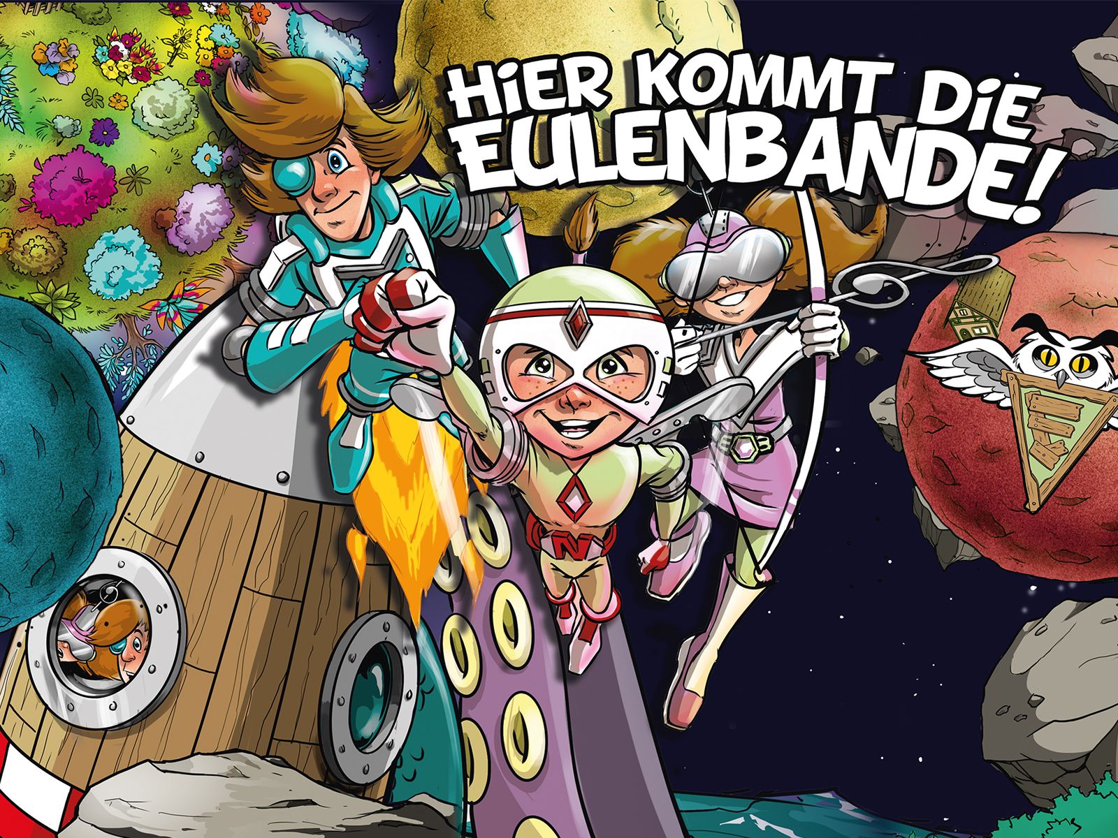 Die Eulenbande aus den Lehrbüchern: Comic-Helden Neo, Lea und Finn auf Abenteuer im Weltall